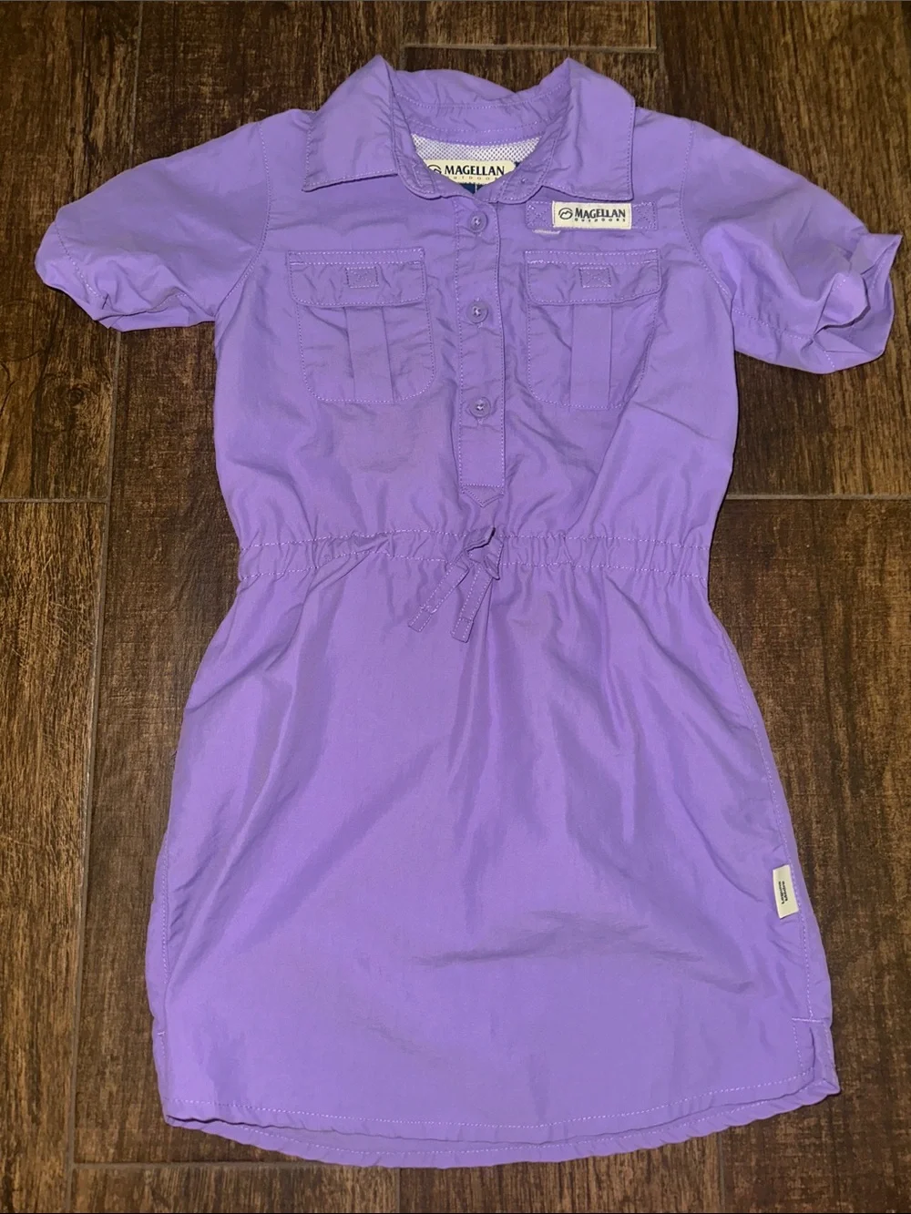 Magellan Outdoors Purple Girls' Short-Sleeve Shirt Dress